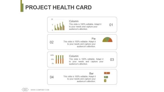 Project Health Card Template 1 Ppt PowerPoint Presentation Summary Visual Aids