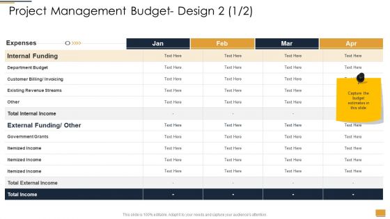 Project Ideation And Administration Project Management Budget Design Text Rules PDF
