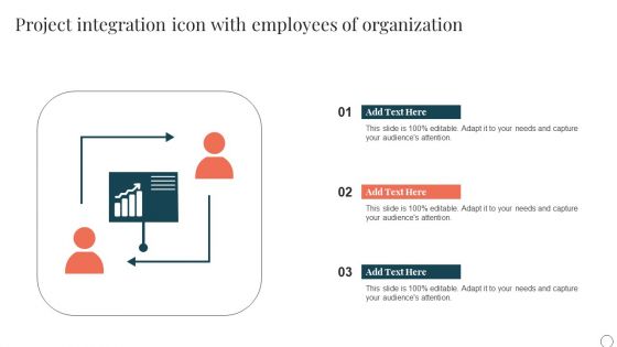 Project Integration Icon With Employees Of Organization Ppt PowerPoint Presentation Diagram Images PDF