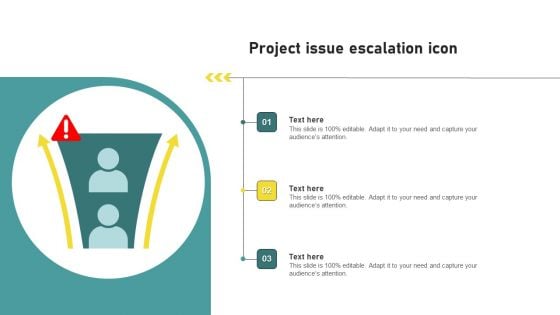 Project Issue Escalation Icon Slides PDF