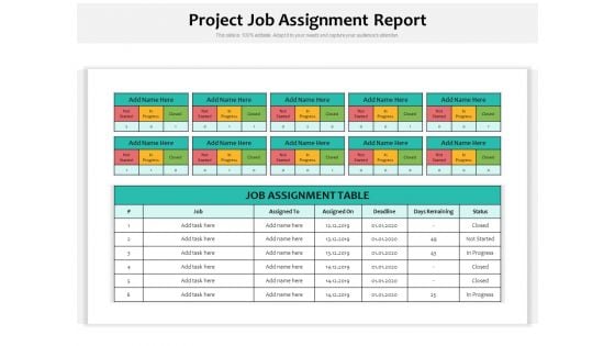 Project Job Assignment Report Ppt PowerPoint Presentation File Infographics PDF