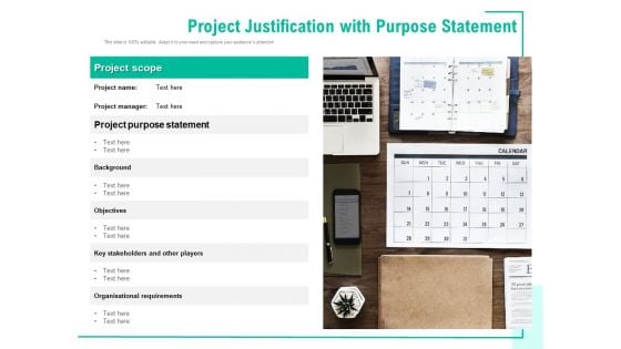 Project Justification With Purpose Statement Ppt PowerPoint Presentation Gallery Slides PDF