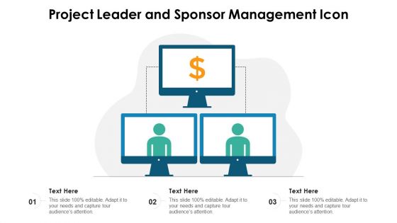 Project Leader And Sponsor Management Icon Ppt PowerPoint Presentation File Pictures PDF