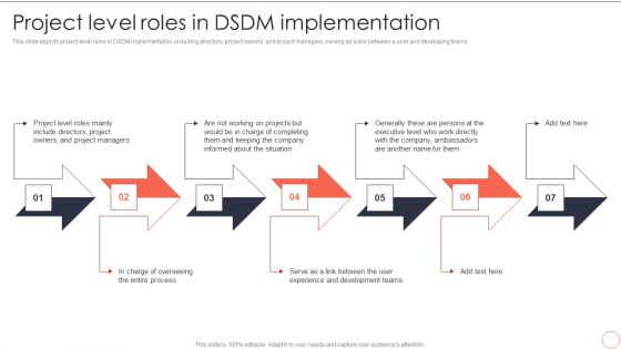 Project Level Roles In DSDM Implementation Dynamic System Development Model Pictures PDF