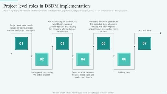 Project Level Roles In DSDM Implementation Integration Of Dynamic System To Enhance Processes Sample PDF