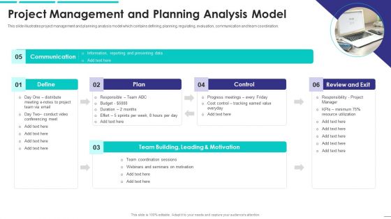 Project Management And Planning Analysis Model Template PDF