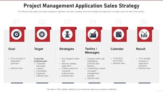 Project Management Application Sales Strategy Infographics PDF Project Management Application Sales Strategy Infographics PDF