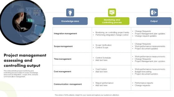 Project Management Assessing And Controlling Output Structure PDF