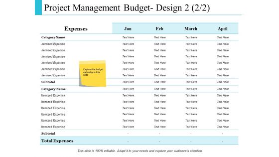 Project Management Budget Design Management Ppt PowerPoint Presentation Infographics Pictures