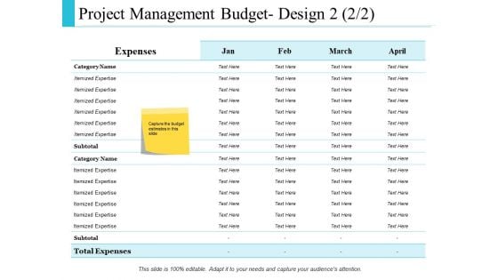 Project Management Budget Design Management Ppt PowerPoint Presentation Infographics Pictures