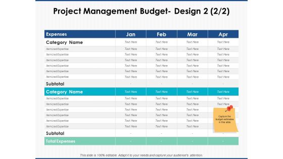 Project Management Budget Design Strategy Ppt PowerPoint Presentation Professional Layouts