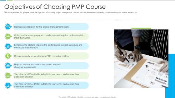 Project Management Coaching IT Objectives Of Choosing PMP Course Inspiration PDF