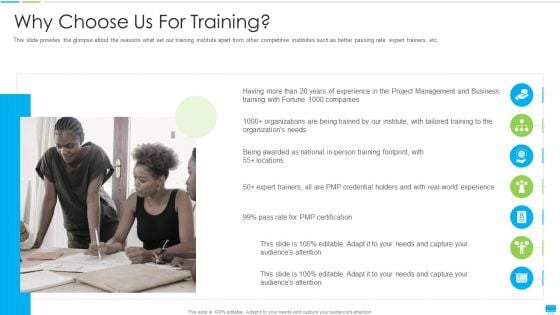 Project Management Coaching IT Why Choose Us For Training Infographics PDF