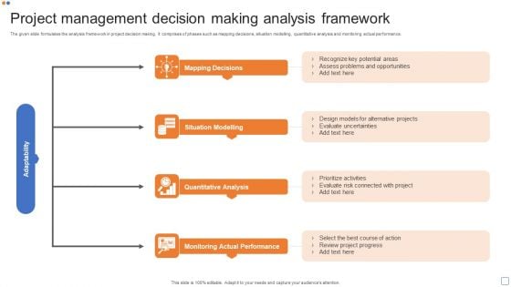 Project Management Decision Making Analysis Framework Summary PDF