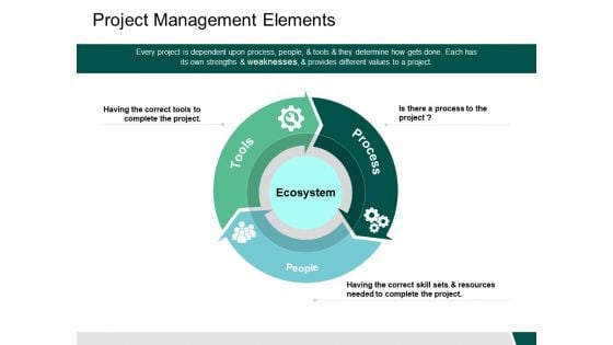 Project Management Elements Ecosystem Ppt PowerPoint Presentation Gallery Microsoft