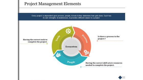 Project Management Elements Ppt PowerPoint Presentation Ideas Background Images