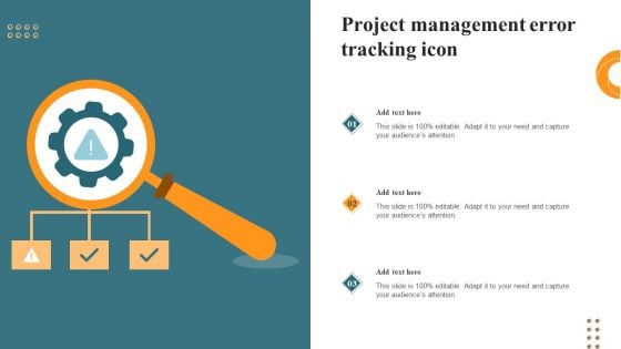 Project Management Error Tracking Icon Elements PDF