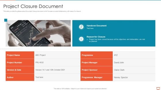 Project Management Experts Required Reports Project Closure Document Portrait PDF