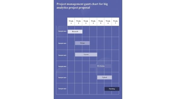 Project Management Gantt Chart For Big Analytics Project Proposal One Pager Sample Example Document Project Management Gantt Chart For Big Analytics Project Proposal One Pager Sample Example Document