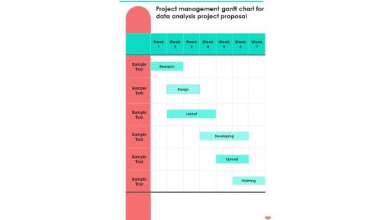 Project Management Gantt Chart For Data Analysis Project Proposal One Pager Sample Example Document