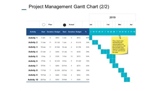 Project Management Gantt Chart Marketing Ppt PowerPoint Presentation Styles Files