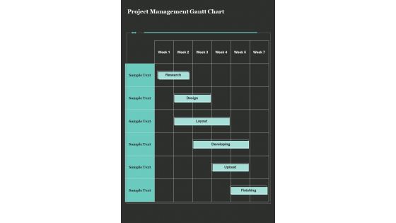 Project Management Gantt Chart One Pager Sample Example Document