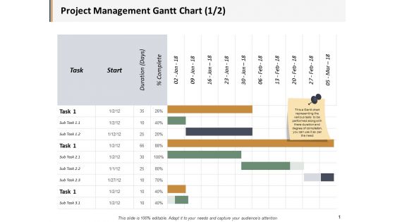 Project Management Gantt Chart Ppt PowerPoint Presentation File Graphic Images