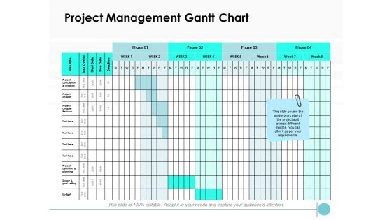 Project Management Gantt Chart Ppt PowerPoint Presentation File Template
