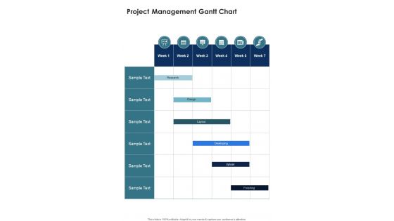 Project Management Gantt Chart Secure Network Construction Proposal One Pager Sample Example Document