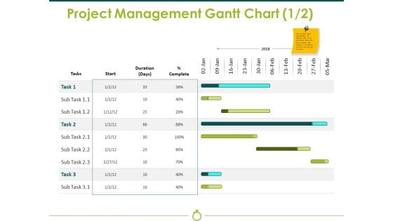 Project Management Gantt Chart Template 1 Ppt PowerPoint Presentation Gallery Graphics Template