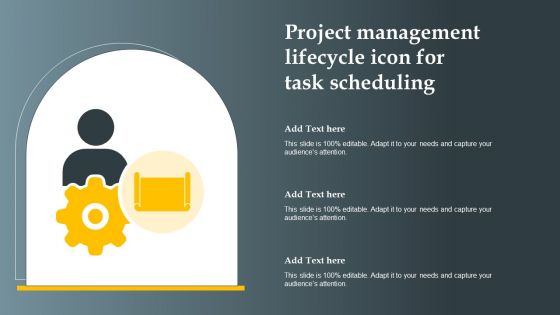 Project Management Lifecycle Icon For Task Scheduling Sample PDF