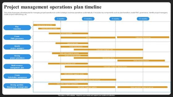 Project Management Operations Plan Timeline Brochure PDF