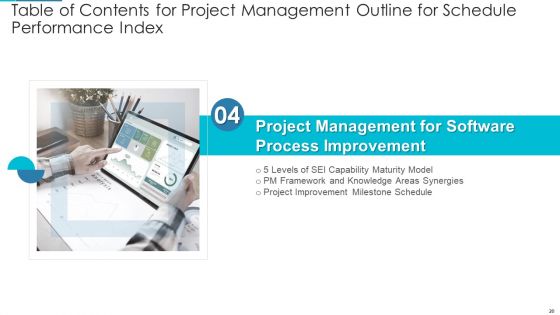 Project Management Outline For Schedule Performance Index Ppt PowerPoint Presentation Complete Deck With Slides