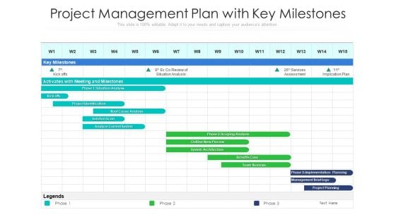 Project Management Plan With Key Milestones Ppt PowerPoint Presentation Gallery Guide PDF