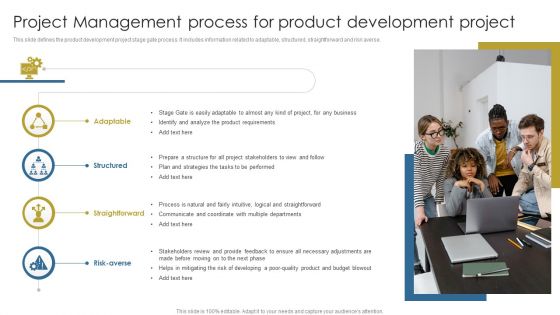 Project Management Process For Product Development Project Ppt Show Graphics Design PDF