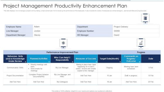 Project Management Productivity Enhancement Plan Sample PDF