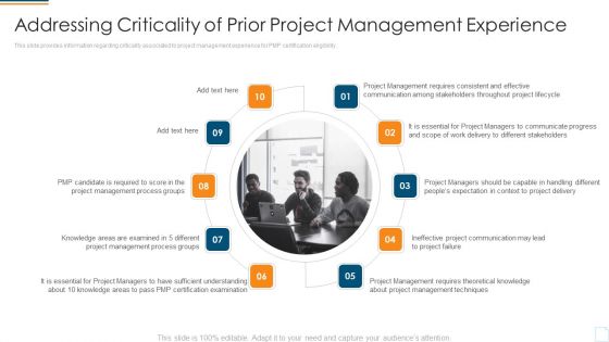 Project Management Professional Assessment Process IT Addressing Criticality Of Prior Project Management Experience Microsoft PDF Project Management Professional Assessment Process IT Addressing Criticality Of Prior Project Management Experience Microsoft PDF