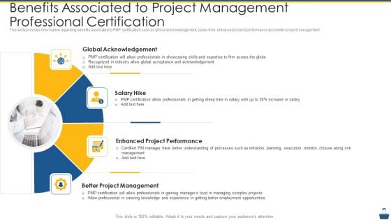 Project Management Professional Certificate Preparation IT Benefits Associated To Project Management Professional Certification Background PDF