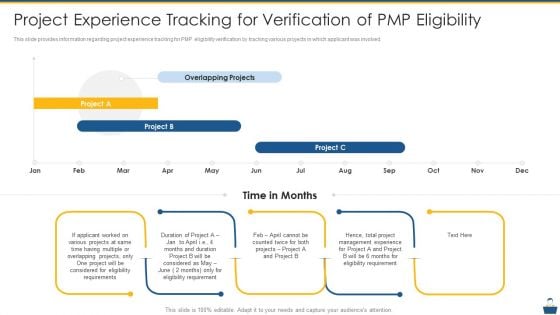 Project Management Professional Certificate Preparation IT Project Experience Tracking For Verification Of PMP Eligibility Brochure PDF