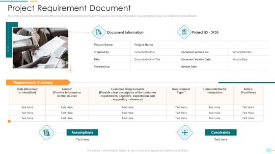 Project Management Professional Documentation Requirements It Project Requirement Document Information PDF