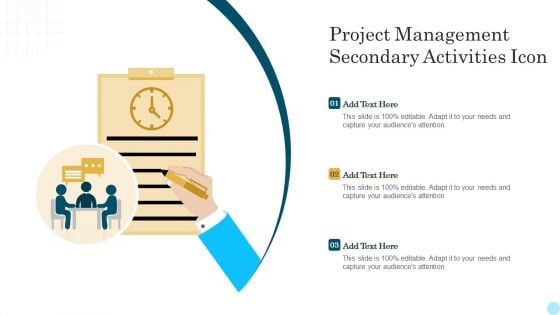 Project Management Secondary Activities Icon Elements PDF