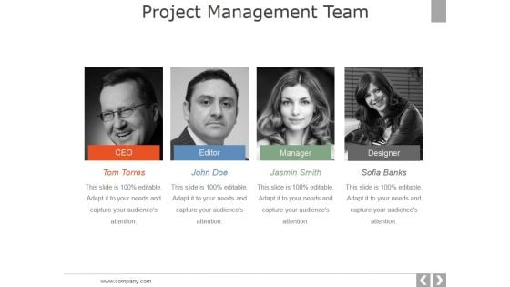 Project Management Team Template 1 Ppt PowerPoint Presentation Slides Example