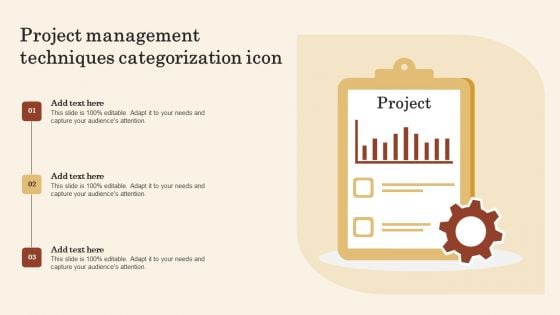 Project Management Techniques Categorization Icon Formats PDF