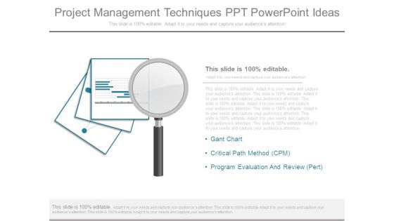Project Management Techniques Ppt Powerpoint Ideas
