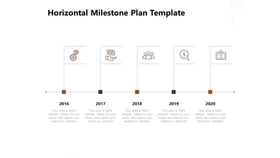 Project Management Timeline Horizontal Milestone Plan Template Ppt Ideas Templates PDF