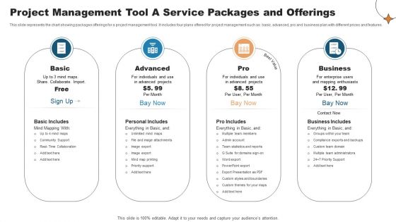 Project Management Tool A Service Packages And Offerings Download PDF