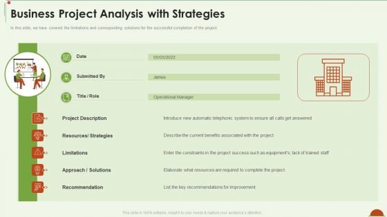 Project Management Under Supervision Business Project Analysis With Strategies Mockup PDF