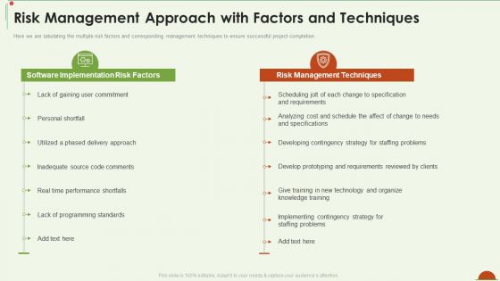 Project Management Under Supervision Risk Management Approach With Factors And Techniques Ideas PDF Project Management Under Supervision Risk Management Approach With Factors And Techniques Ideas PDF