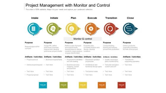 Project Management With Monitor And Control Ppt PowerPoint Presentation File Example Introduction PDF