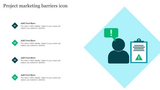 Project Marketing Barriers Icon Ppt Outline Gridlines PDF